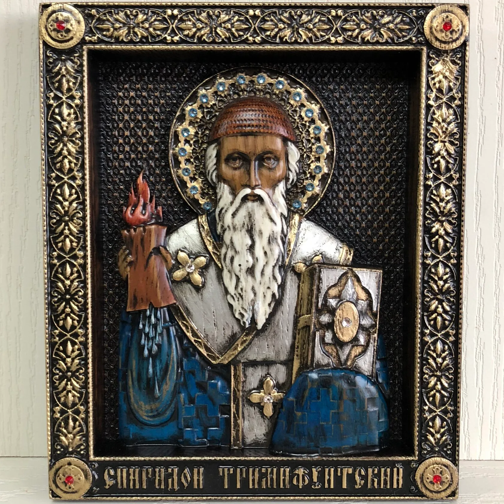 Икона Святитель Спиридон Тримифунтский (230х190)